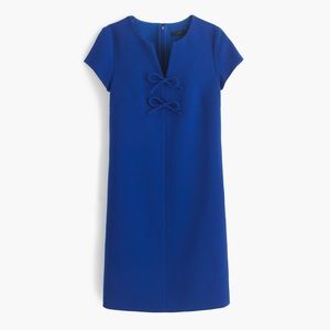 JCrew blue bow shirt dress